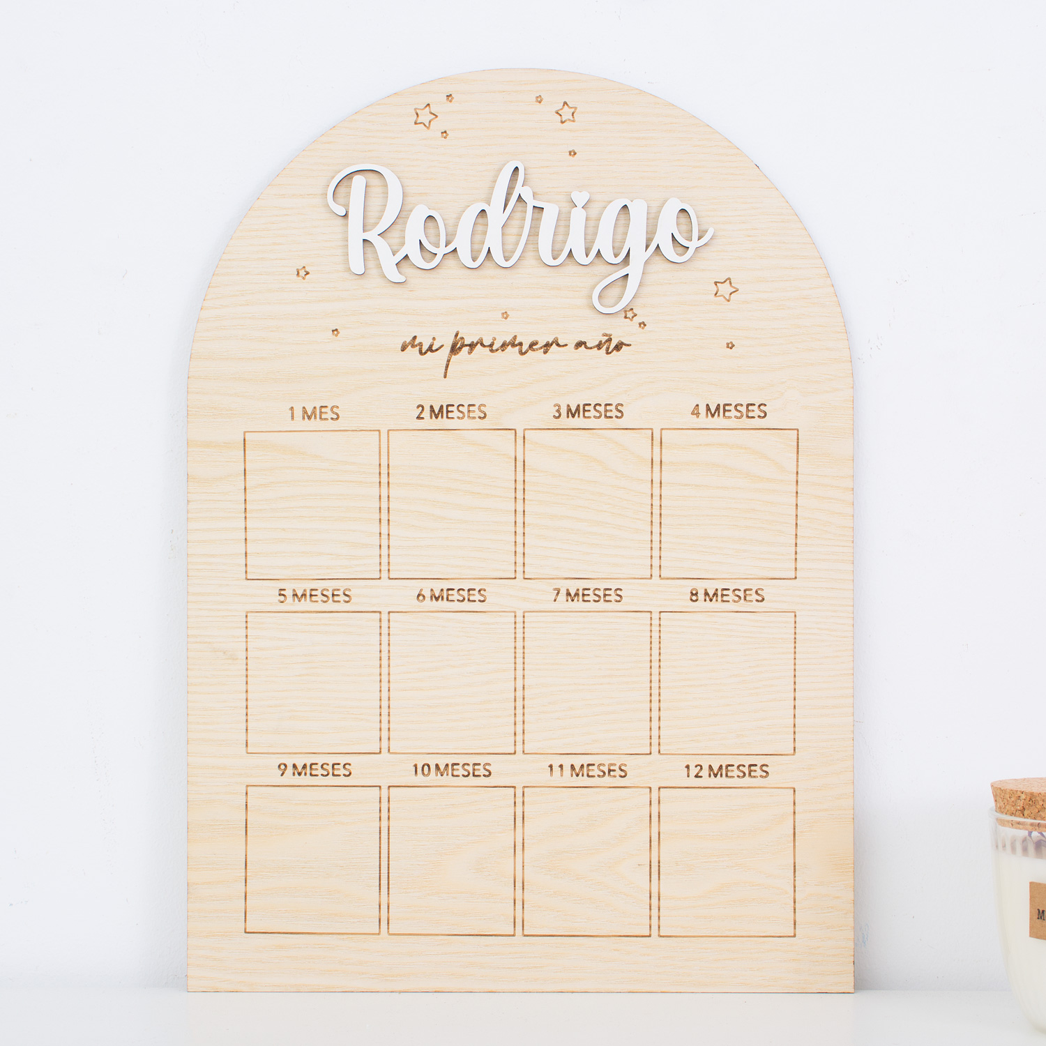 Placa-fotos-primer-ano-bebe-personalizada